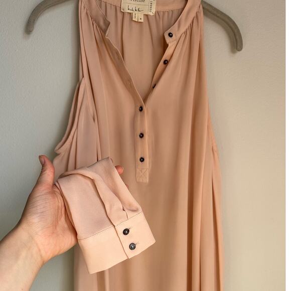 Nicole Miller Artelier Pink Silk Cold Shoulder Blouse Women's Large - Picture 5 of 9